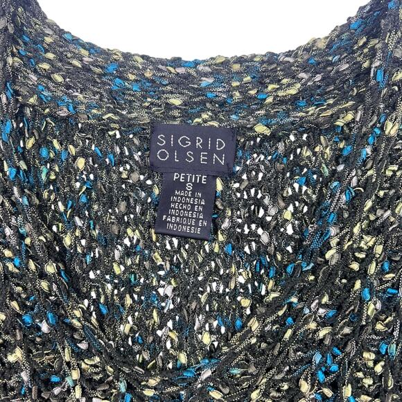 Sigrid Olsen Womens VTG Y2K Heavy Knit Cottage Cardigan Tank Twinset Sz SP - Picture 10 of 16